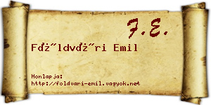 Földvári Emil névjegykártya