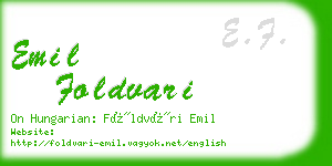 emil foldvari business card