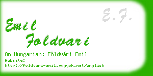 emil foldvari business card